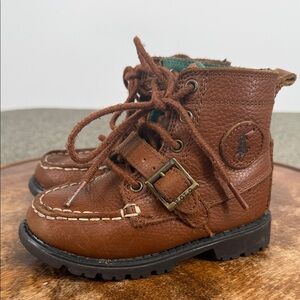 Polo Boots Toddler 8 Ranger Hi II Brown Leather Lace Up Ralph Lauren